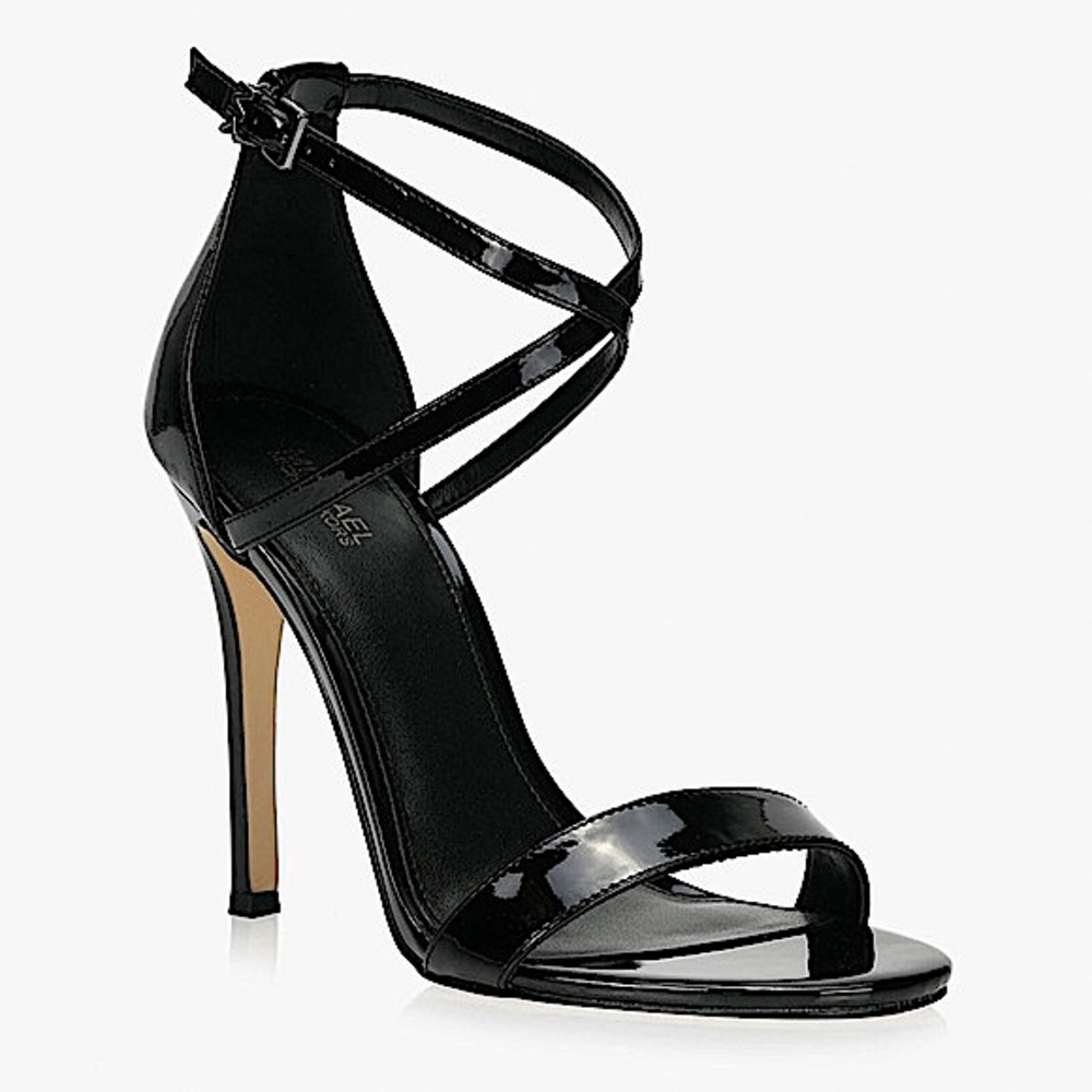 Michael Kors Antonia Patent Leather Sandal Black Size 7